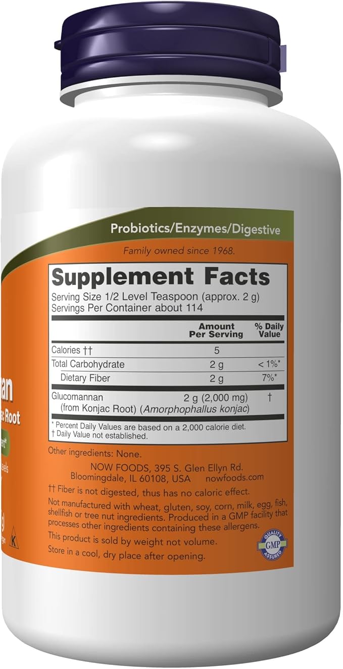 NOW Foods Supplements, Glucomannan Pure Powder, Supports Regularity*, Healthy - Image 2