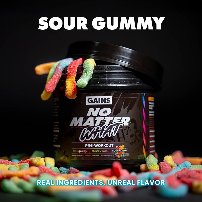 Gains in Bulk No Matter What Pre Workout Powder, - Image 9