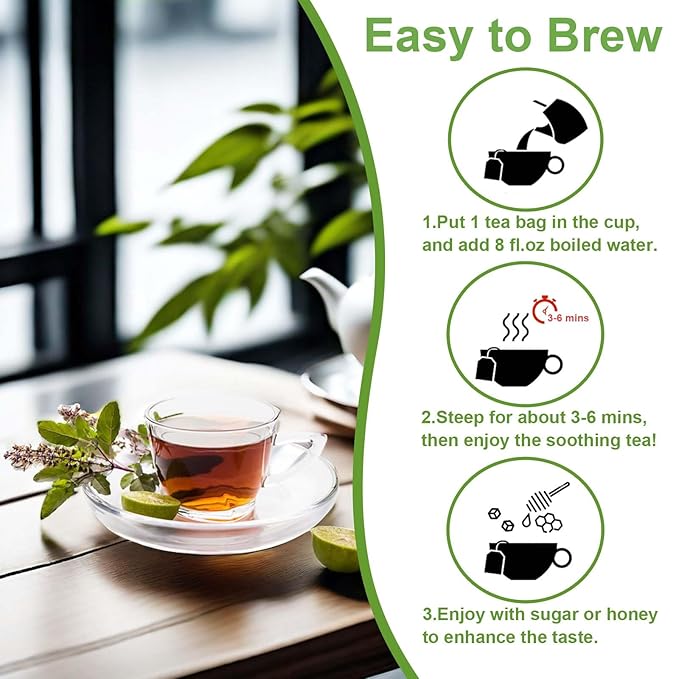 TEARELAE - Holy Basil Tea Bags - 60 Count - 100% Pure Natural Holy Basil Leaves - Image 4