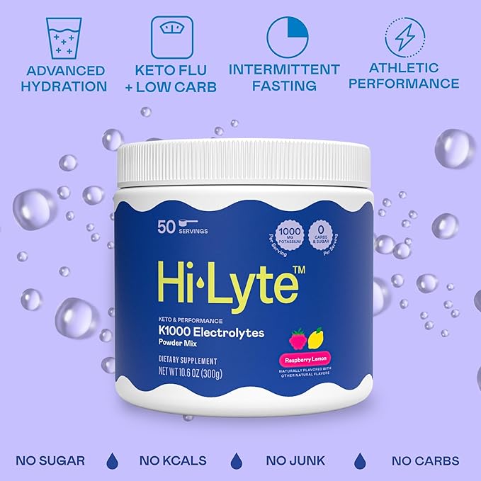 Hi-Lyte Keto K1000 Electrolyte Powder | Raspberry Lemon | Hydration Supplement - Image 3