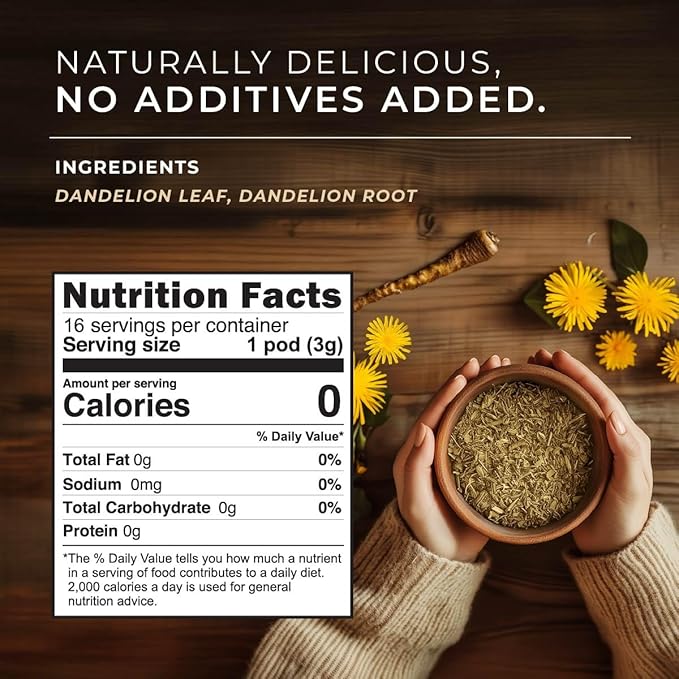 Gya Tea Co Dandelion Leaf and Root Herbal Tea Pod- Decaf Wellness Tea - Image 2