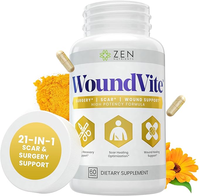 Zen Nutrients WoundVite Pre & Post Surgery Support, Scar & Wound Care, Scar by ZenNutrients
