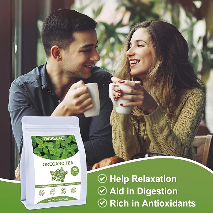 TEARELAE - Oregano Tea Bags - 50 Count - Premium Natural Oregano Leaves - Aid - Image 5