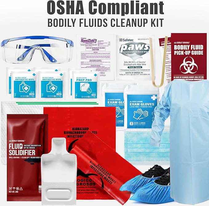 Bodily Fluid Cleanup OSHA Compliant Bloodborne Pathogens Spill Kit Body - Image 3