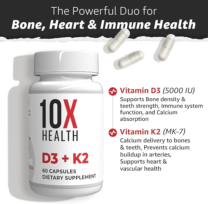 10X Health Vitamin D3 5000 IU & K2 MK7 - Image 3