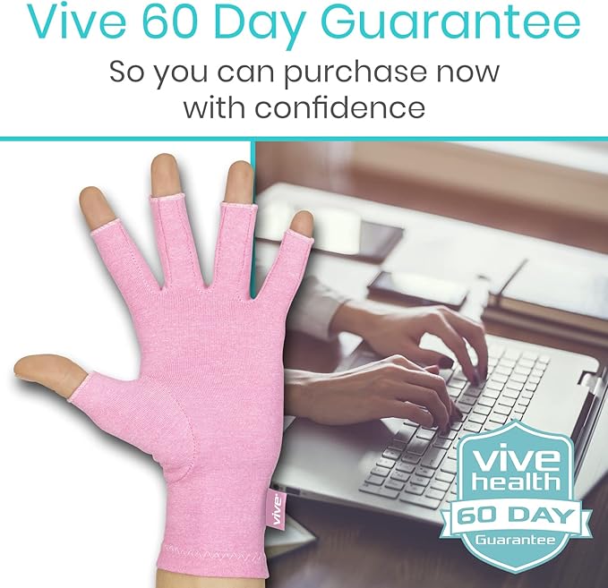 Vive Pink Arthritis Hand Compression Gloves - Image 8