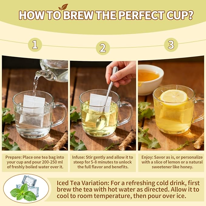 Satolchea Dandelion Leaf & Root Tea Bags | 100 Tea Bags | Natural Roasted Root - Image 5