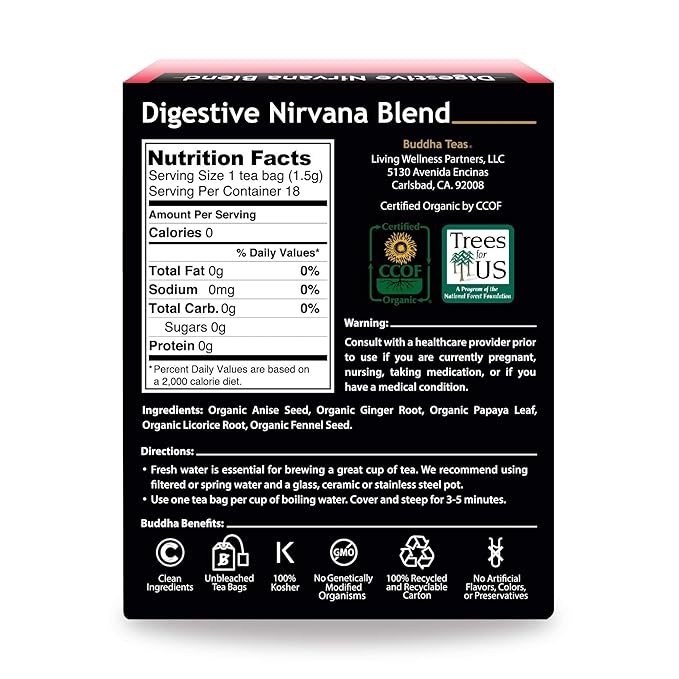 Buddha Teas - Organic Digestive Nirvana Blend - Herbal Tea - - Image 2