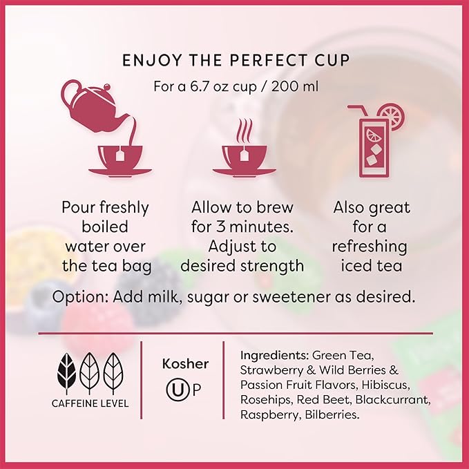 Wissotzky Wild Berries & Passion Fruit Green Tea | Antioxidant Rich | Tropical - Image 7