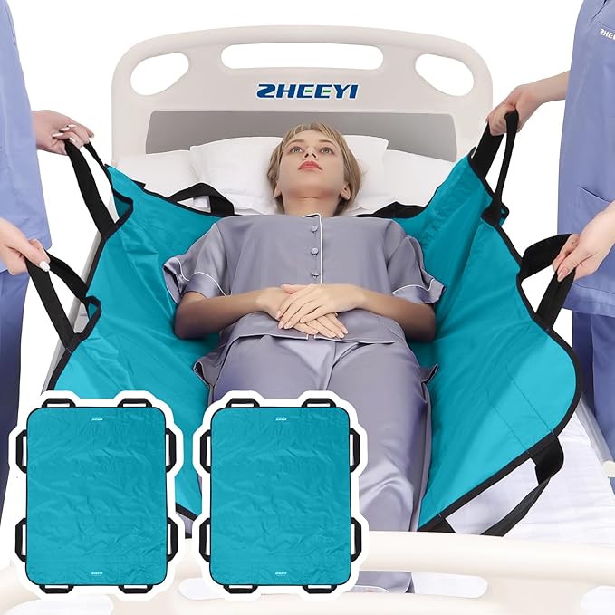 Positioning Bed Pad with Reinforced Handles 2 Pack 43" x 36" Patient Transfer by ZHEEYIHealth