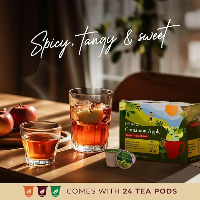 Gya Tea Co Cinnamon Apple Herbal Tea Pod- Decaf Wellness Tea - Image 2