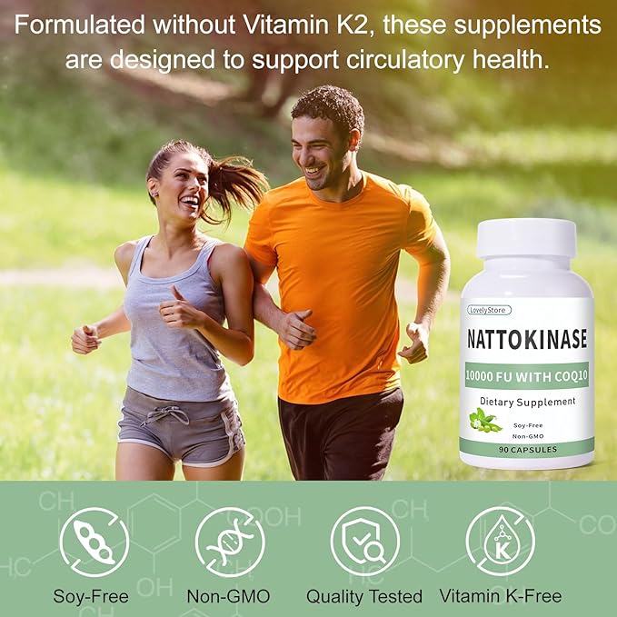 Nattokinase 10000 FU with CoQ10 100mg, Vitamin K2 Free, 90 Capsules - Image 3