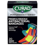 Curad Performance Series Fingertip and Knuckle Antibacterial Bandages, Extreme by Curad