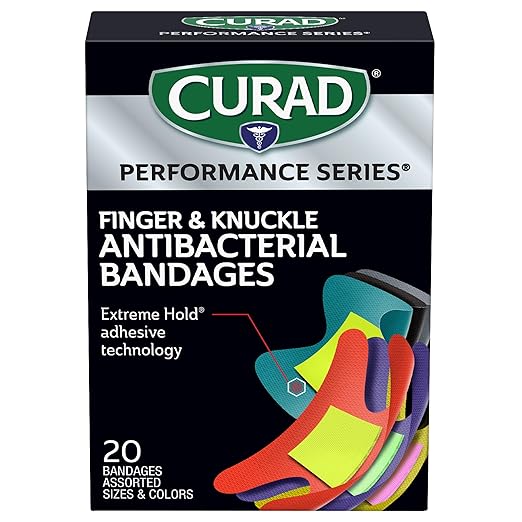 Curad Performance Series Fingertip and Knuckle Antibacterial Bandages, Extreme by Curad