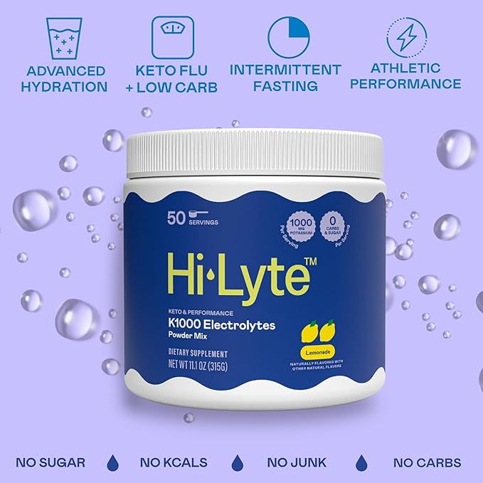 Hi-Lyte Keto K1000 Electrolyte Powder | Lemonade | Hydration Supplement Drink - Image 3