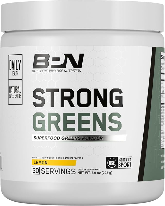 BARE PERFORMANCE NUTRITION, BPN Strong Greens Superfood Powder, 30 Servings by BarePerformanceNutrition