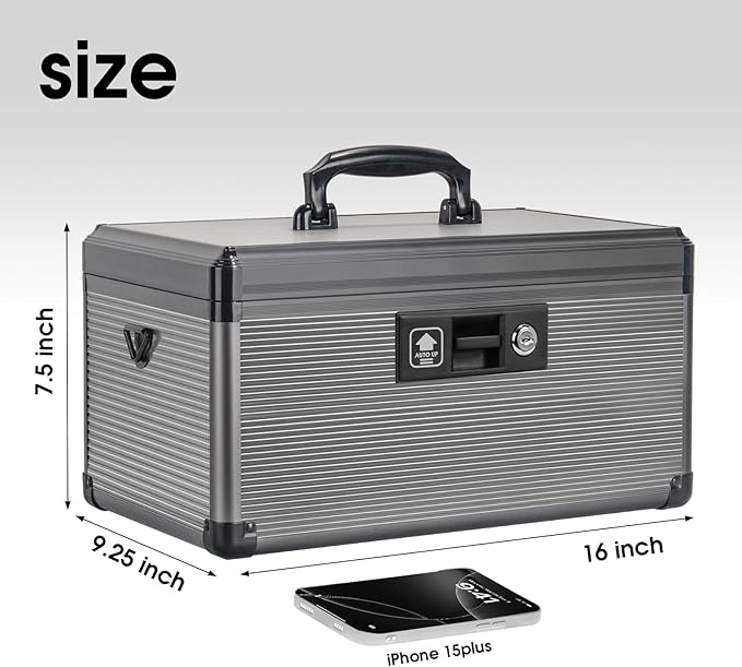 Medicine Lock Box with Key, Alluminum Alloy Box - Image 2