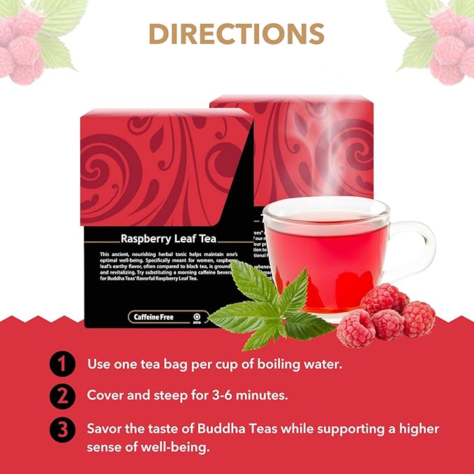 Buddha Teas - Organic Raspberry Leaf Tea - Herbal Tea - - Image 4