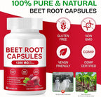 Beet Root Capsules for Natural Energy & Endurance Support, Beetroot Powder Beet - Image 3