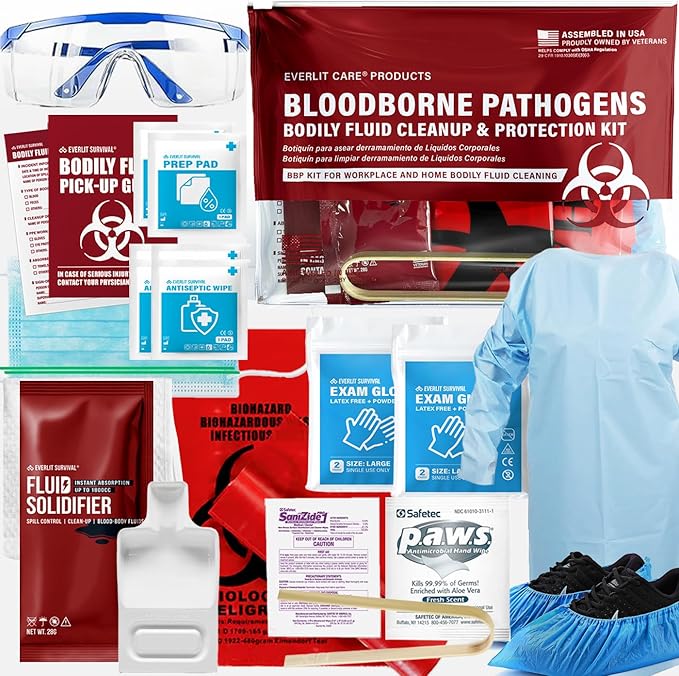 Bodily Fluid Cleanup OSHA Compliant Bloodborne Pathogens Spill Kit Body by Unknown