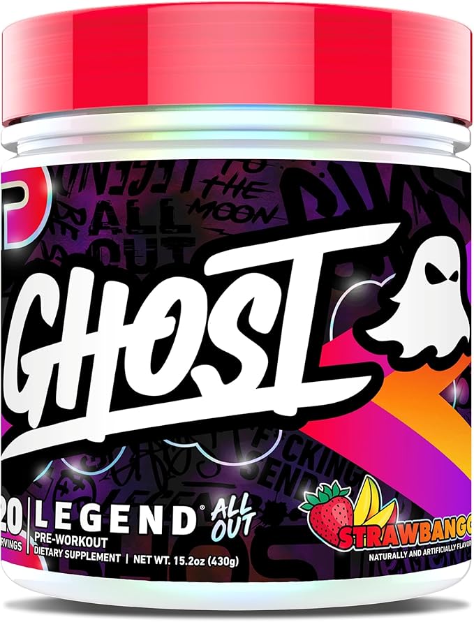 GHOST Legend All Out Pre-Workout Powder, Strawbango by GHOST