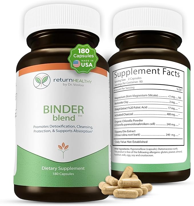 Binder Blend - Toxin Binder Supplement, Detox Capsules by ReturnHealthy