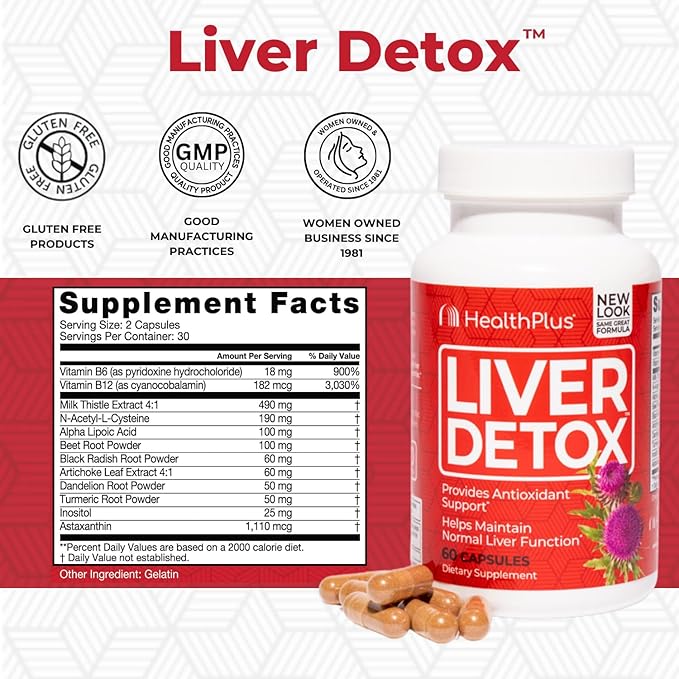 Health Plus, Liver Detox, Natural Herbal Liver Support & Detox Supplement - Image 2