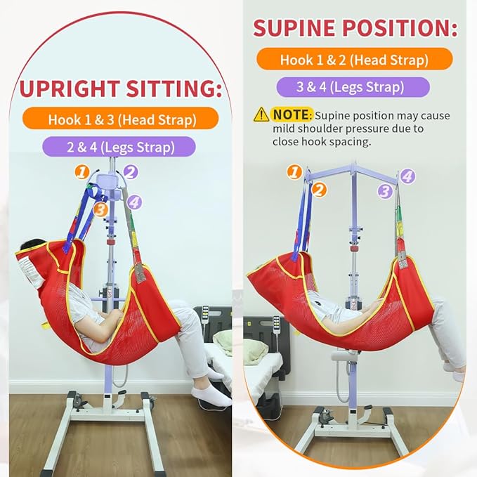 Universal Full Body Patient Lift Sling, Mesh Fabric Patient Sling Transfer and - Image 3