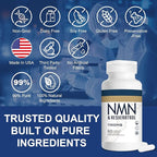 1100mg NMN & Trans-Resveratrol, 3-in-1 Supplement, 60 Veggie Capsules – - Image 3