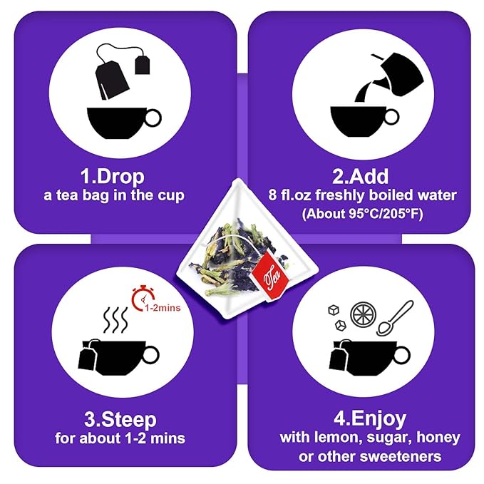 TEARELAE - Butterfly Pea Flower Tea - 50 Count Butterfly Pea Flower Tea Bags - - Image 5
