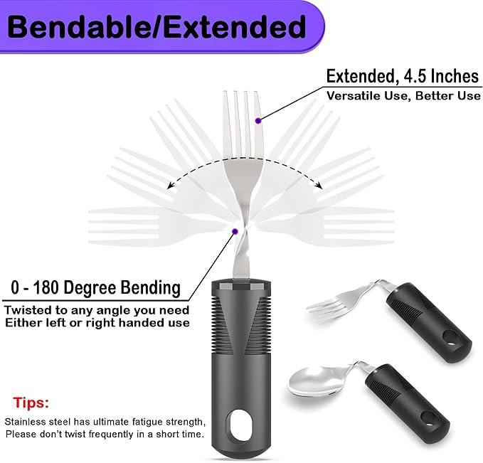 Adaptive Utensils for Parkinsons Patients Elderly, Weighted Utensils for Hand - Image 4