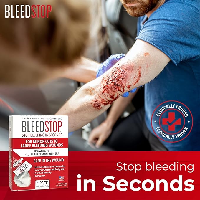 BleedStop™ First Aid Powder for Blood Clotting, Trauma Kit, Blood Thinner - Image 4