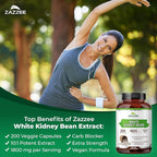 Zazzee White Kidney Bean 10:1 Extract, 1800 mg per Serving, 200 Vegan Capsules - Image 3