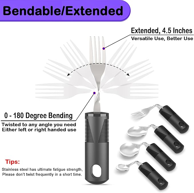 Adaptive Utensils for Parkinsons Patients Elderly, Weighted Utensils for Hand - Image 4