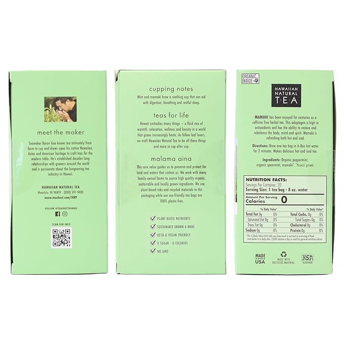 Hawaiian Natural Tea Organic Mamaki Mint Tea Blend - Image 8