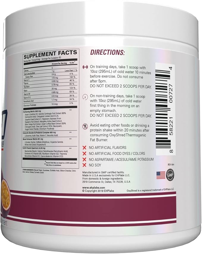 EHP Labs OxyShred Pre Workout Powder & Shredding Supplement - Image 10