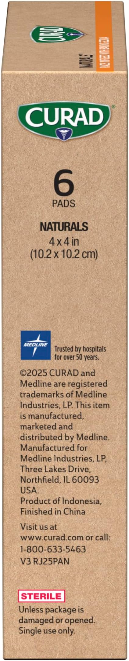 CURAD Naturals Baking Soda Adhesive Pads 4" x 4", Individually Wrapped Sterile - Image 7