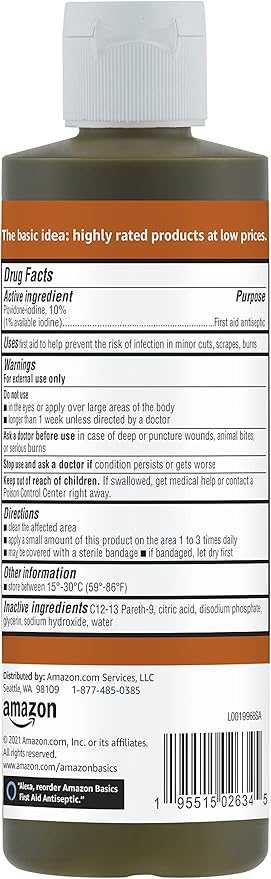 Amazon Basics First Aid Antiseptic, 10% Povidone Iodine Solution - Image 2