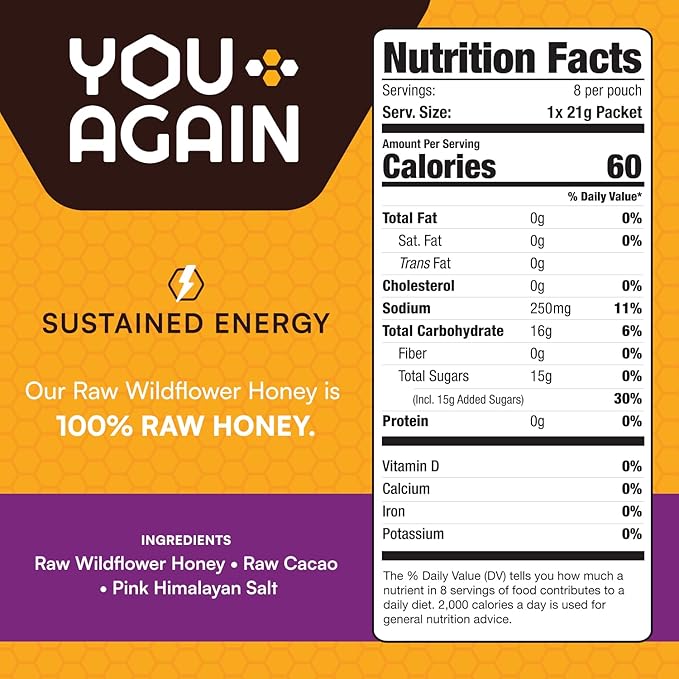 You Again Super Honey Chocolate Packets | Workout Clean Energy Gel Packs | - Image 2
