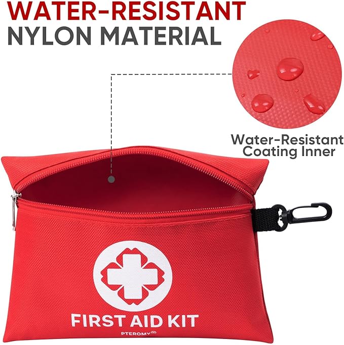 PTEROMY 150 Piece Mini First Aid Kit, Portable Small Emergency Kits Compact 1st - Image 2