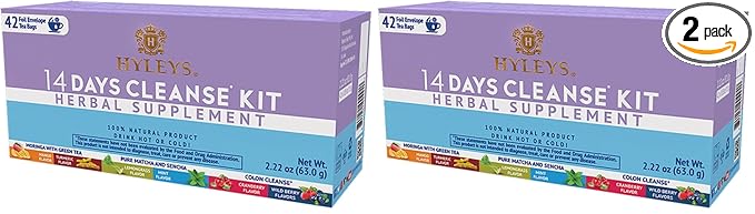 Hyleys Detox Tea for Cleanse and Weight Loss – 14 Day Detox Kit by HYLEYSTEA