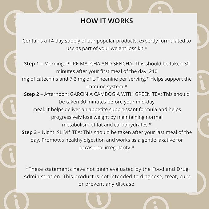 HYLEYS 14 Day Weight Loss Tea – 42 Tea Bags – Garcinia Cambogia, Matcha Green - Image 3