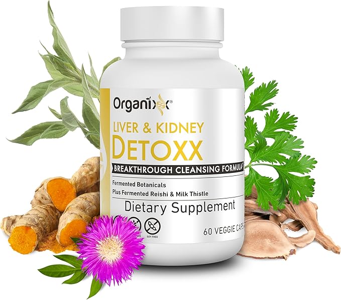 Organixx Kidney & Liver Support Cleanse Supplement, Milk Thistle Reishi Herbal - Image 2