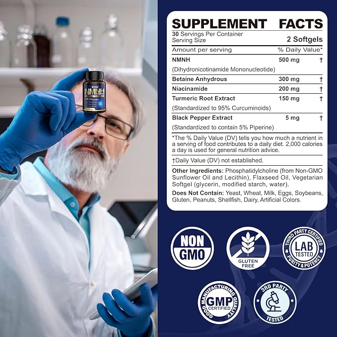 2Pack NAD+ Supplement, Next-Gen NMNH Liposomal 500mg, NR NMN Supplement - Image 4