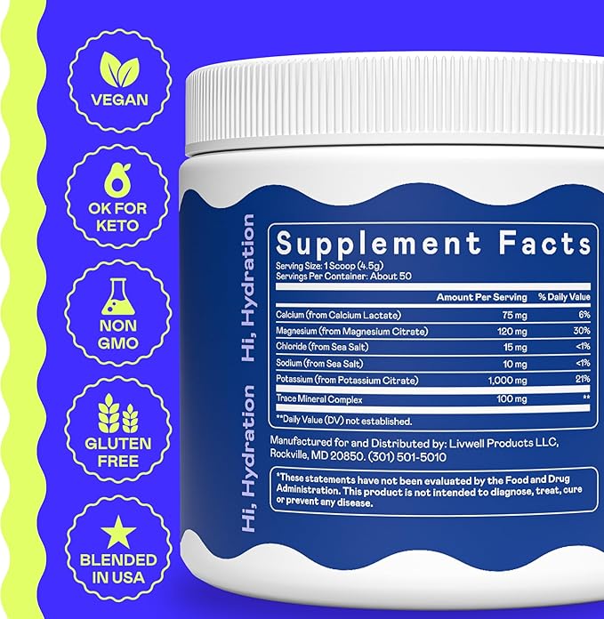 Hi-Lyte K1000 Electrolytes Powder Mix Unflavored Keto & Performance, 50 Servings - Image 4