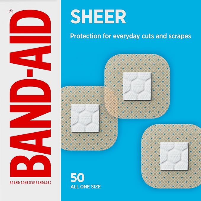 BAND-AID Brand Sheer Spots Adhesive Small Square Bandages, Individually Wrapped by BAND-AID%C2%AEBrand