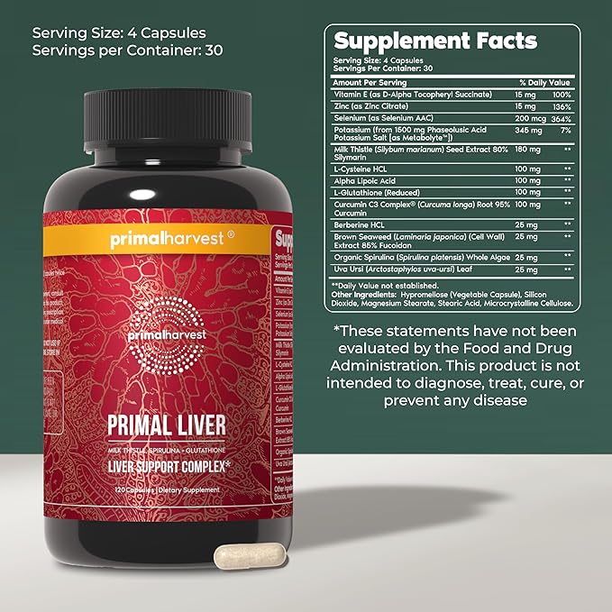 Primal Harvest Primal Liver Supplement with, Alpha-Lipoic Acid, L-Cysteine HCL - Image 2