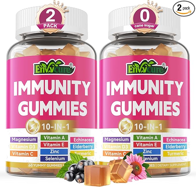 10 in 1 Immune Support Supplement Gummies, w/Echinacea, Elderberry Vitamin C by envycure