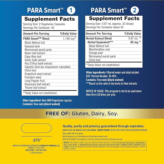 Renew Life ParaSmart 14-Day Targeted Cleanse, 2-Part Detox Cleanse Supports - Image 2