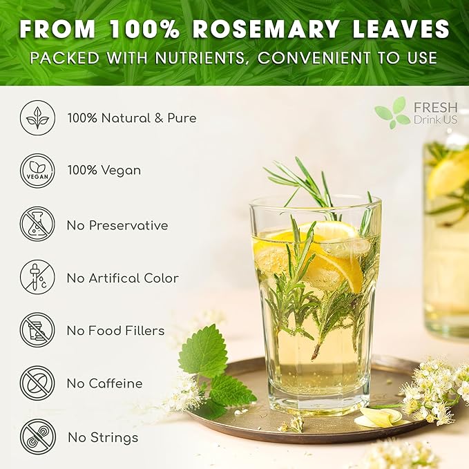 FreshDrinkUS, 20 Rosemary Leaf Tea Bags, 100% Natural and Pure Rosemary Dried - Image 4